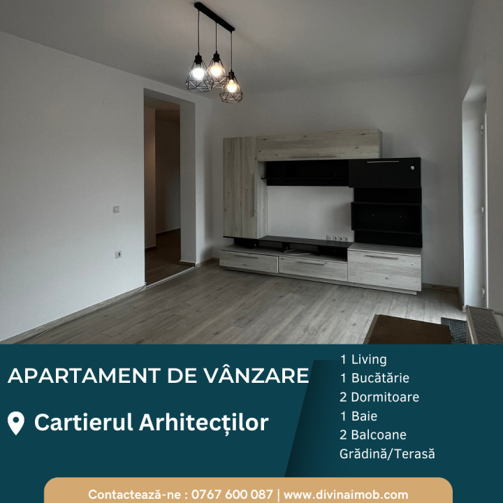 Apartament 3 camere, 2 balcoane, Grădină, Arhitecților