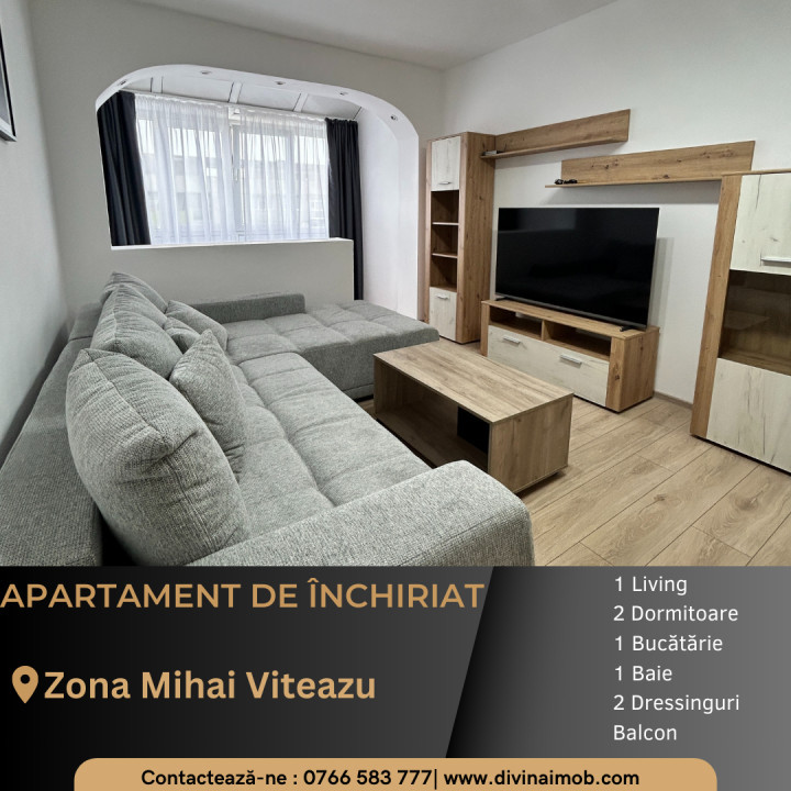Apartament de închiriat, 3 camere, Mihai Viteazu