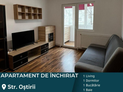 Apartament de închiriat, 2 camere, Strada Oștirii